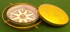 Early 19th century dry card compass mounted in brass bowl, complete with brass lid. Made by Eric Abraham Kullman, Stockholm. 
