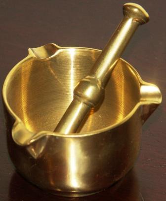 Ashtray / mortar in sand-casted solid brass