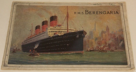 The R.M.S. BERENGARIA. Cunard White Star publication. Incl photos of the interior, illustrations and documentary information.