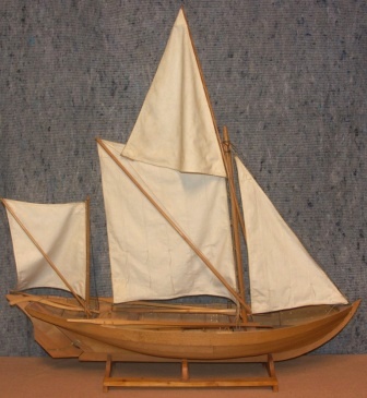 Mid 20th century clinker-built oak model depicting a Swedish "Blekinge-eka".