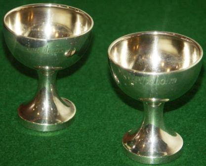 A pair of early 20th century silver-plated ice-cream bowls from Swedish America Linera T/S Drottningholm & M/S Gripsholm.