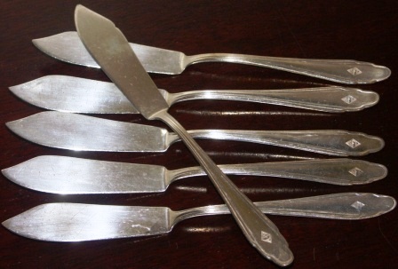 Silver-plated fish-knifes, used onboard the GFL, Göteborg-Fredrikshavns Linjen