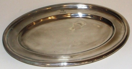 Early 20th century crown-marked metal plate from the Italian shipping company ITALIA, based in Genoa.