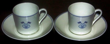 Johnson Line Coffee Cups with Plates