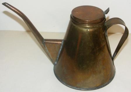 20th century anonymous brass oil jar. Size 2.