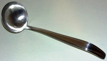 Mid 20th century silver-plated soup spoon from the Italian shipping company LAURO LINES.