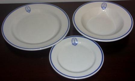 Early 20th century set of dinner, soup and starter plates from the Northern Lighthouse Board of Scotland