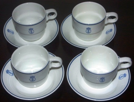 20th century bone china from the Swedish Maritime Administration. Manufactured by Gustavsbergs Porslinsfabrik, Sweden.