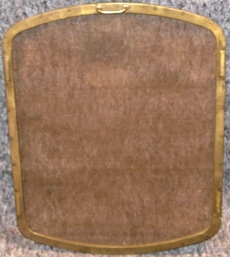 20th century rectangular porthole frame in brass equipped with mosquito net. 