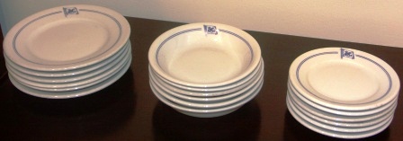 Plates in various shapes and sizes from the German shipping company NDL (Norddeutscher Lloyd)