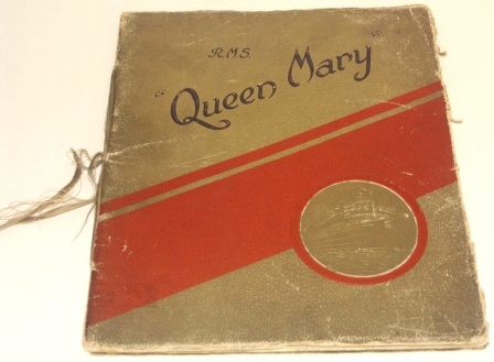 R.M.S. QUEEN MARY. Cunard White Star publication with large illustrations and "a noble tribute to the imagination of man." 