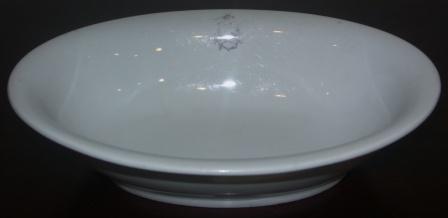Early 20th century salvaged china/stoneware bowl from the German shipping company Hapag. Made by Bauscher Weiden.
