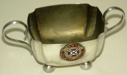 Early 20th century (silver) bowl from the R.M.S. Balmoral Castle of the Union Castle Line. 