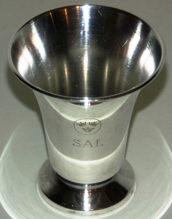 Mid 20th century silver-plated/stainless vase from SAL, SWEDISH AMERICAN LINE.