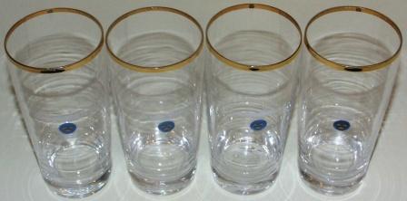 1940's/1950's gold-rimmed glasses from the Swedish American Line (SAL). With three crowns emblem and ships decor.