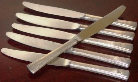 Silver-plated knifes with stainless blade, used onboard the SAL, SWEDISH AMERICAN LINE