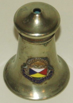 Early 20th century metal salt-cellar from the S.S. Ballarat of the P&O Line.