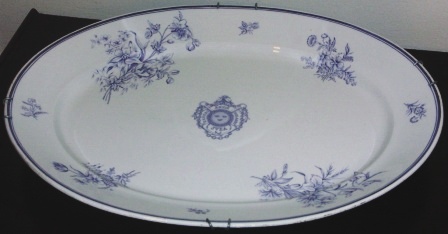 19th century large plate from the Swedish shipping company Rederiaktiebolaget SVEA. Ironstone china made by Rörstrand Sweden.