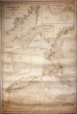 Original nautical chart, mounted. Dated 1860, depicting Buzzard's Bay and part of Martha's Vineyard (covering the coastline Great Egg Harbour to Rockport/Camden).