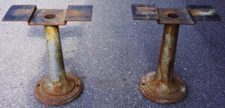 A pair of early 20th century table bases in metal