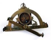 Early 19th century half-circle surveying  instrument with diopter and compass. Marked and signed Macquart Paris.