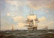 19th century seascape depicting the frigate "Kong Sverre"