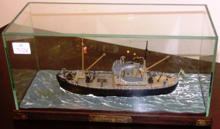The Pilot boat "Gävle", built at Helsingborgs Shipyard in 1941. 20th century model. Mounted in a glass case.