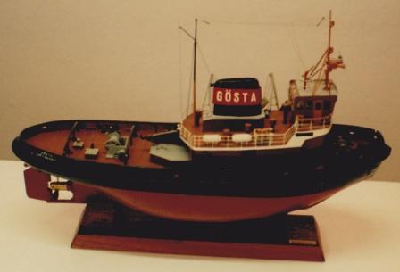 20th century built model depicting the Swedish tugboat GÖSTA of Göteborg.