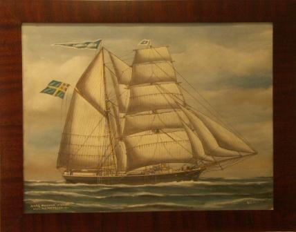 Karl Magnus af Wätö. 20th Century Ship Portrait, Watercolour/gouache.