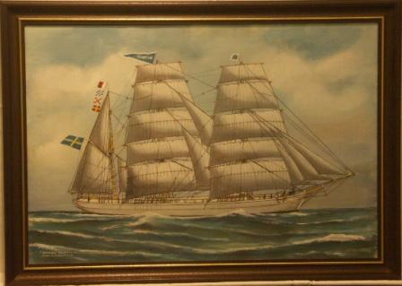 Norden-Norrtelje. 20th Century Ship Portrait, Watercolour/gouache.