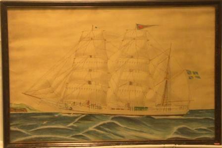 Curry Treffenberg. 20th Century Ship Portrait, Watercolour/pencil.