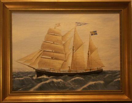 Ship portrait depicting Rosa fr. Figeholm. 19th Century oil on canvas. 
