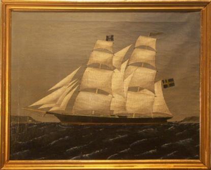 Ship portrait depicting the brig Charlotte. 19th Century oil on canvas. 