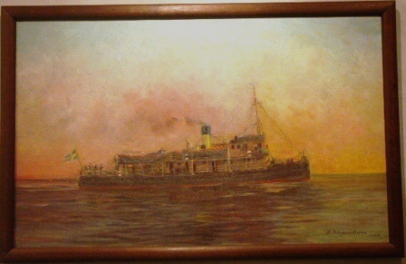 The Swedish survey vessel Svensksund. 20th Century oil on canvas. 