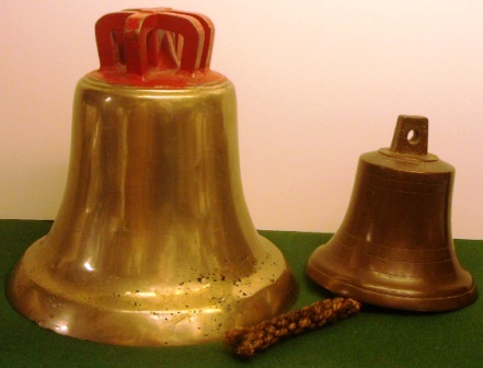 19th and 20th century ships`bells made in solid bronze and brass.