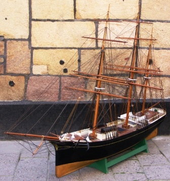 19th century built model depicting the 19th century barque ADOLFINE. 