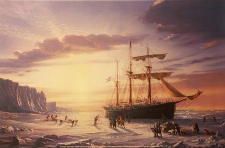 Depicting Amundsen returning to FRAM after reaching the South Pole (December 14/1911 - January 27/1912)