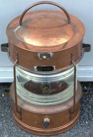 20th century Danish electrified copper anchor light. Made by Harnisch & Co Copenhagen.