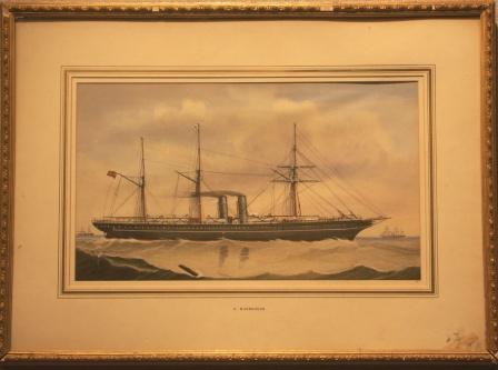 Depicting a British Mail-steamer