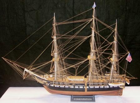 20th century built model depicting the wellknown heavy frigate USS CONSTITUTION built 1797.