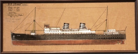 Depicting the Norwegian passenger vessel M.S. VENUS (B.D.S.)