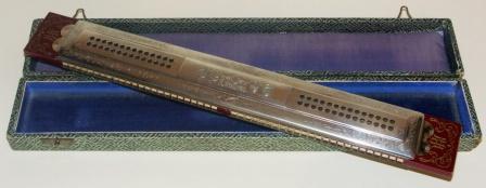 Early 20th century Marine Band Eccho Tremolo harmonica #683 made by M. Hohner, Germany. In original box. 