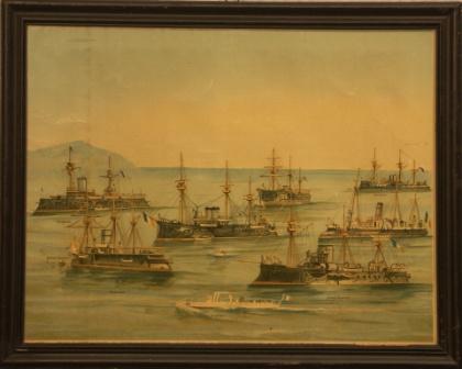 The French Navy; incl the armoured vessels FORMIDABLE, TRIDENT, DÉVASTATION, COURBET, REDOUTABLE, AMIRAL DUPERRÉ, VÁUTOUR and TORPILLEUR. 