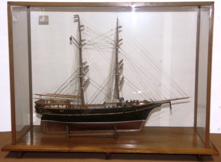 20th century sailor-made model. Depicting the Swedish brig HELGA of Hudiksvall, built in the 1890's. Model made by O.M. Stark, Hudiksvall, in 1931. Restored by Petrus Boman, Sandhamn in 1969. Mounted in origianal case.