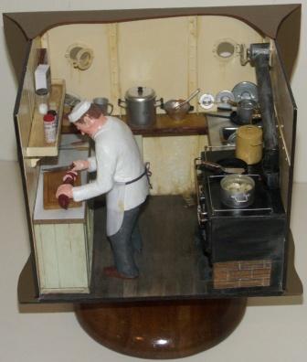 20th century sailor-made model depicting the chef working in the galley.