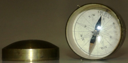 19th century brass compass. Made by Carl Rosén, Falun (Sweden). 