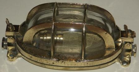 20th century bulkhead light made of solid brass.
