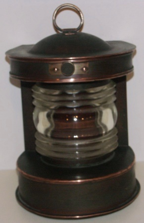 20th century electrified copper masthead light. Manufacturer unknown.