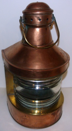 20th century copper masthead light. Manufacturer unknown.