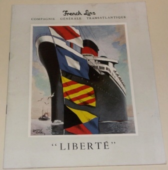 S.S. LIBERTÉ of the French Line/Cie Générale Transatlantique. Booklet rich in illustrations and incl documentary facts. Published in the 1930's, 34 pages
